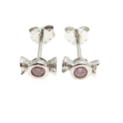 DBJ DEE BERKLE 925 Sterling Silver Round-Cut Purple C Z Candy Stud Earrings