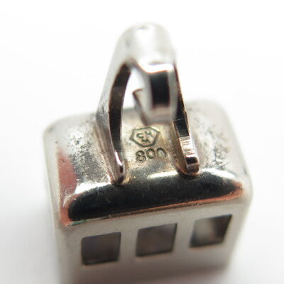 800 Silver Antique Art Deco Cable Car Minimalist Charm Pendant