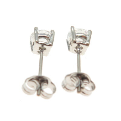 925 Sterling Silver Round-Cut C Z Stud Earrings