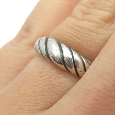 KABANA 925 Sterling Silver Vintage Twisted Ring Size 6