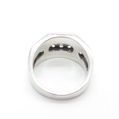 925 Sterling Silver Round-Cut Shaped C Z Ring Size 10