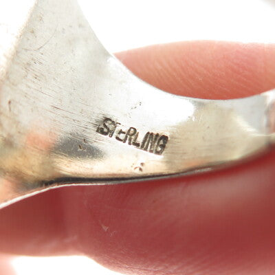 Old Pawn 925 Sterling Silver Vintage Southwestern Turquoise Inlay Ring Size 8.5