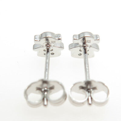 925 Sterling Silver Round-Cut C Z Baby Girl Stud Earrings
