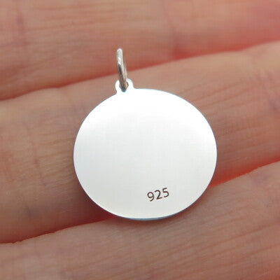 925 Sterling Silver Blue Enamel Capricorn Zodiac Sign Minimalist Charm Pendant