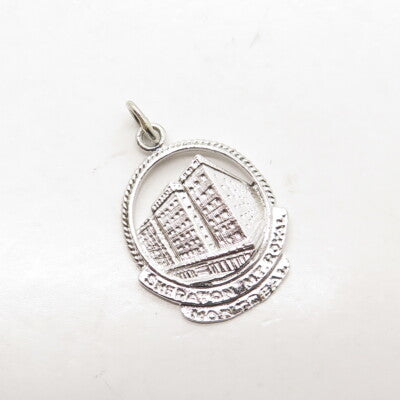 925 Sterling Silver Vintage "Sheraton Mt Royal, Montreal" Charm Pendant