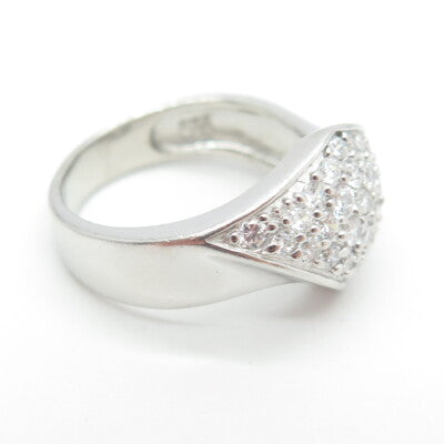 925 Sterling Silver Pave C Z Ring Size 8.25