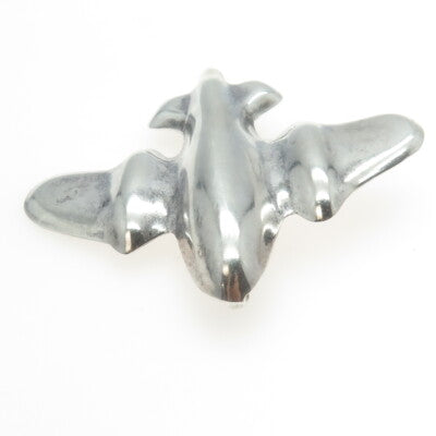 925 Sterling Silver Vintage Mexico Modernist Airplane Oxidized Pin Brooch