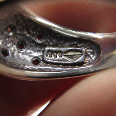 LOTUS 999 Fine Silver Vintage Woven Modernist Ring Size 8