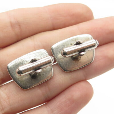 925 Sterling Silver Vintage Modernist Spotted Cufflinks