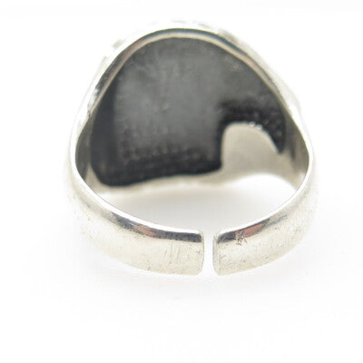 LITTLE SILVER FOX 925 Sterling Silver Vintage Eagle Adjustable Ring Size 9.25