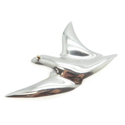 925 Sterling Silver 2-Tone Vintage Mexico Swallow Bird Pin Brooch / Pendant