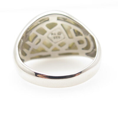 925 Sterling Silver Vintage Mother-of-Pearl Cross Ring Size 10.5