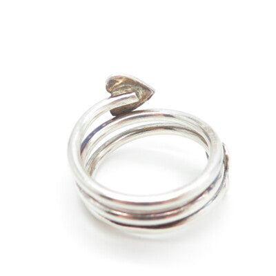 925 Sterling Silver Vintage Heart Spiral Ring Size 8.25