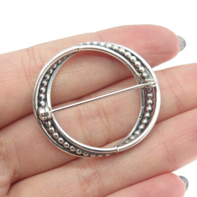 925 Sterling Silver Vintage Interlocked Multi-Circle Pin Brooch