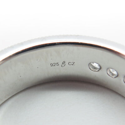 P. NINA 925 Sterling Silver 2-Tone White & Black C Z Ring Size 10.25