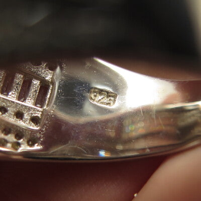 925 Sterling Silver Pave Multi-C Z Wide Ring Size 9.5