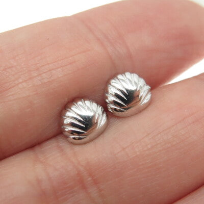 925 Sterling Silver Seashell Stud Earrings