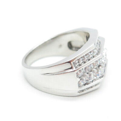 925 Sterling Silver Round-Cut Shaped C Z Ring Size 10
