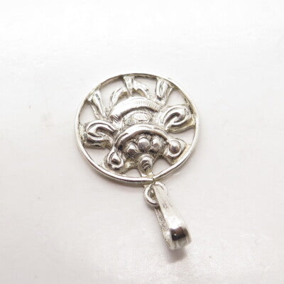 925 Sterling Silver Vintage Beetle Symbol Pendant