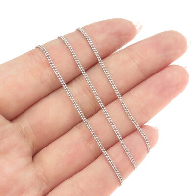 925 Sterling Silver Italy Curb Chain Necklace 16"