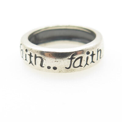 MWS Mark Wasserman Samara 925 Sterling Silver Vintage Faith Band Ring Size 6