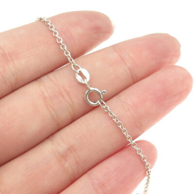 925 Sterling Silver 2-Tone Italy Open Hearts Rolo Chain Necklace 16"