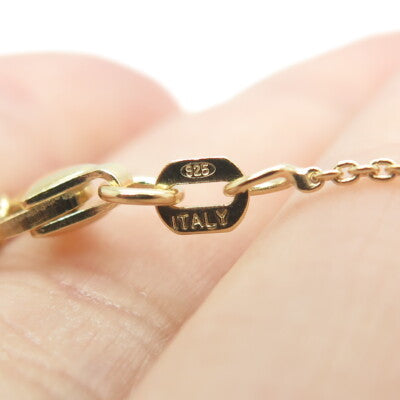 925 Sterling Silver Gold Plated Italy Cable Chain Necklace 18-19"