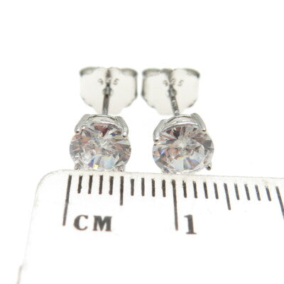 DBJ DEE BERKLEY 925 Sterling Silver Round-Cut Shaped C Z Stud Earrings