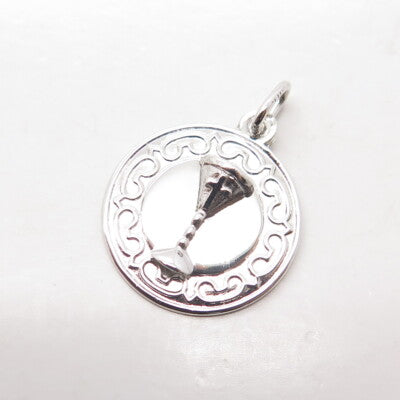 REMBRANDT RQC 925 Sterling Silver Vintage Wine Goblet Religious Charm Pendant