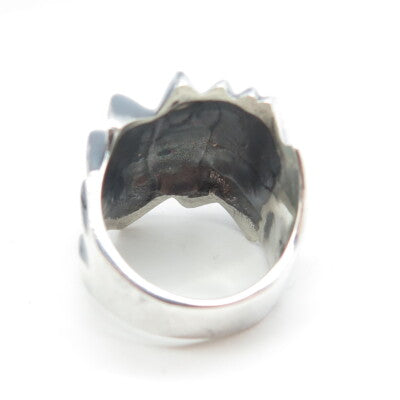 925 Sterling Silver Vintage Mexico Ribbed Domed Ring Size 7.75