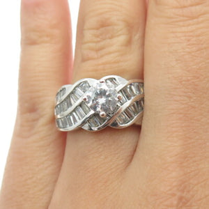 925 Sterling Silver Multi-C Z Ring Size 6.25