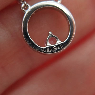 CLYDE DUNEIER CID 925 Sterling Real Diamond Sapphire Circle of Life Necklace 18"