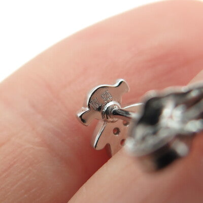 925 Sterling Silver Round-Cut C Z Baby Girl Stud Earrings