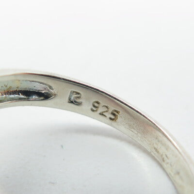 ROSS SIMONS 925 Sterling Silver Red Enamel Heart Mesh Ring Size 6