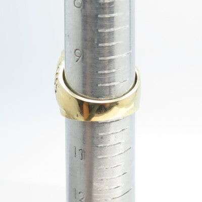 925 Sterling Silver Gold Plated Pave C Z Wide Ring Size 10.25