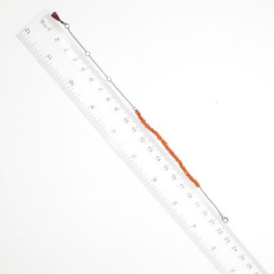 925 Sterling Silver Real Carnelian Beads Adjustable Bracelet 6-8"