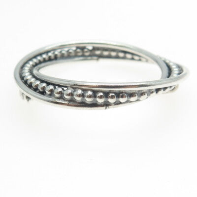 925 Sterling Silver Vintage Interlocked Multi-Circle Pin Brooch
