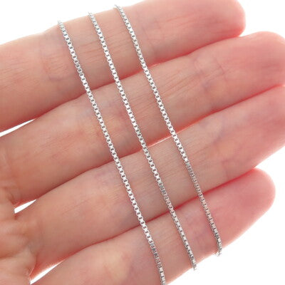 925 Sterling Silver Italy Box Chain Necklace 20"