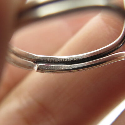 BEAU 925 Sterling Silver Antique Art Deco Ornate Oval Adjustable Ring Size 4.5