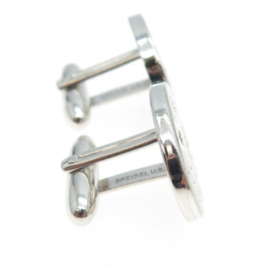 SPEIDEL 925 Sterling Silver Vintage Engraved Floral Oval Cufflinks