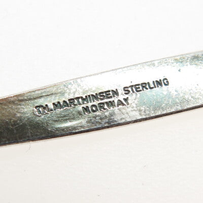 TH. MARTHINSEN 925 Sterling Silver Vintage Norway Vatican Pavilion Coffee Spoon