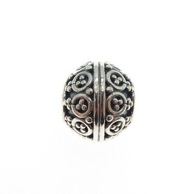 925 Sterling Silver Granulated Ornate Ball Slide Bead Charm