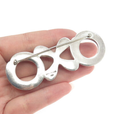 BAYANIHAN 925 Sterling Silver Vintage "XO" Hugs & Kisses Pin Brooch