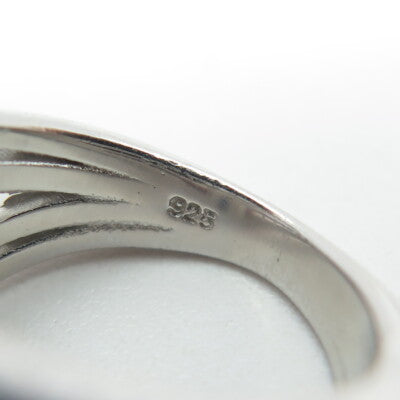 925 Sterling Silver Multi-Color C Z Geometric Ring Size 6.25