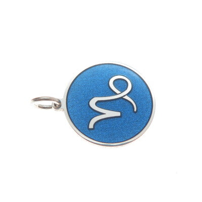 925 Sterling Silver Blue Enamel Capricorn Zodiac Sign Minimalist Charm Pendant