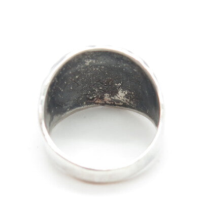 925 Sterling Silver Vintage Ribbed Ring Size 8.25