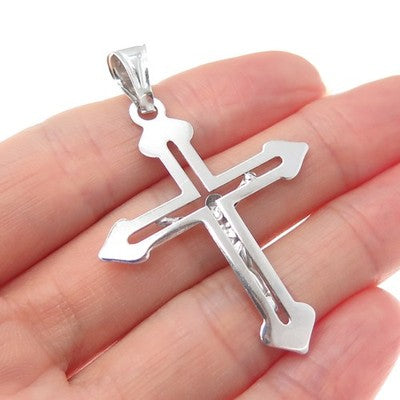 925 Sterling Silver Italy Crucifix Cross Religious Charm Pendant