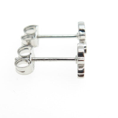 925 Sterling Silver Round-Cut C Z Baby Girl Stud Earrings