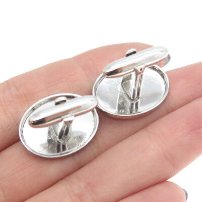 SPEIDEL 925 Sterling Silver Vintage Engraved Floral Oval Cufflinks