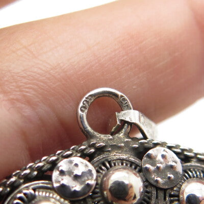 925 Sterling Silver Vintage Filigree Ethnic Pendant